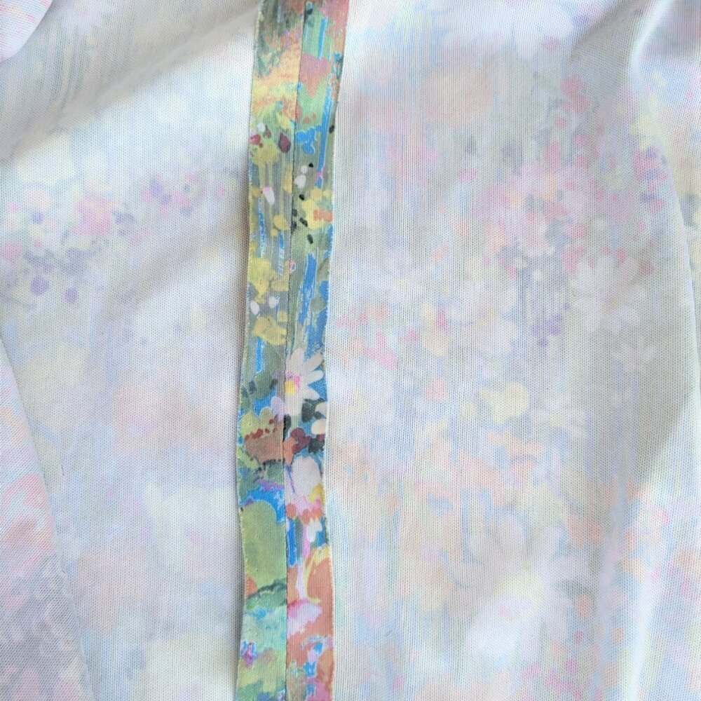 Sandy Gray Vintage Floral Dress Canadian Made Monet Style Stretch Small Medium - Picture 11 of 13